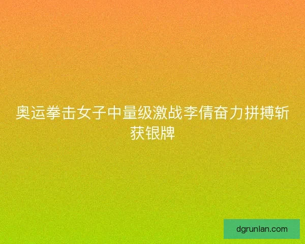 奥运拳击女子中量级激战李倩奋力拼搏斩获银牌
